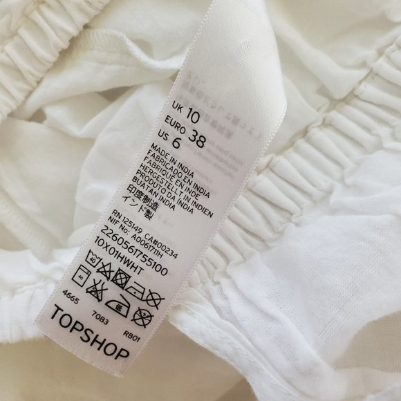 TopShop Boho Eyelet Lace Trim Overly Crochet Cotton Sundress White Sz 6 - Picture 12 of 13